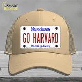 Go Harvard Novelty License Plate Hat Mesh / Khaki