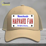 Harvard Fan Novelty License Plate Hat Mesh / Khaki