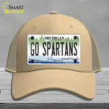 Go Spartans Novelty License Plate Hat Mesh / Khaki