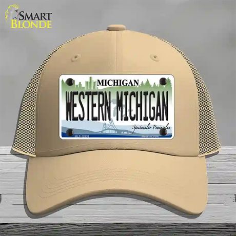 Western Michigan Novelty License Plate Hat Mesh / Khaki