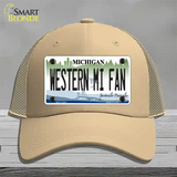 Western Michigan Fan Novelty License Plate Hat Mesh / Khaki