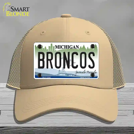 Broncos Michigan Novelty License Plate Hat Mesh / Khaki