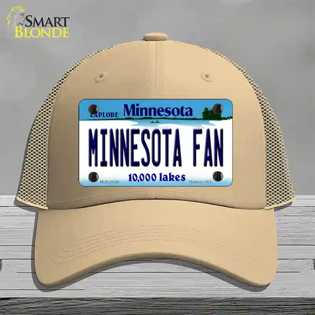 Minnesota Fan Novelty License Plate Hat Mesh / Khaki