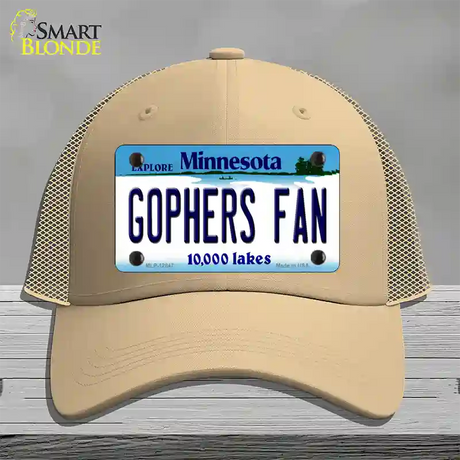 Gophers Fan Novelty License Plate Hat Mesh / Khaki