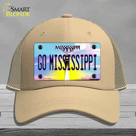 Go Mississippi Novelty License Plate Hat Mesh / Khaki