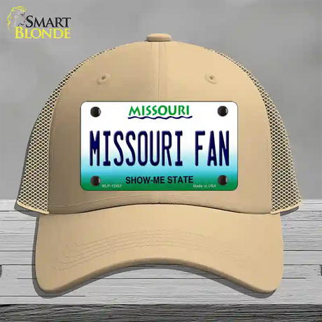 Missouri Fan Novelty License Plate Hat Mesh / Khaki