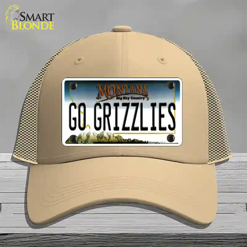 Go Grizzlies Novelty License Plate Hat Mesh / Khaki