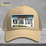 Montana State Univ Novelty License Plate Hat Mesh / Khaki