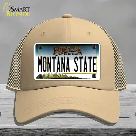 Montana State Univ Novelty License Plate Hat Mesh / Khaki