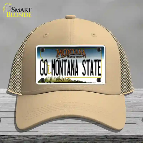 Go Montana State Novelty License Plate Hat Mesh / Khaki