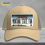 Montana State Fan Novelty License Plate Hat Mesh / Khaki