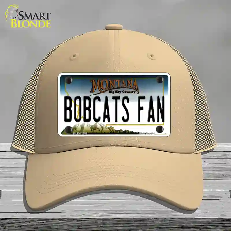 Bobcats Fan Novelty License Plate Hat Mesh / Khaki