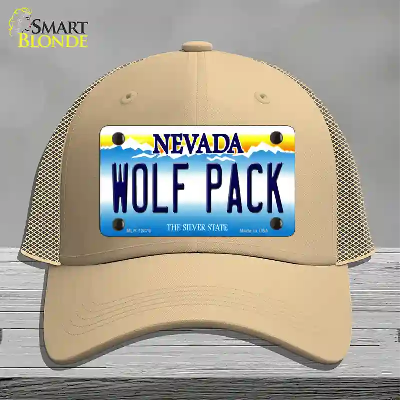 Wolf Pack Novelty License Plate Hat Mesh / Khaki