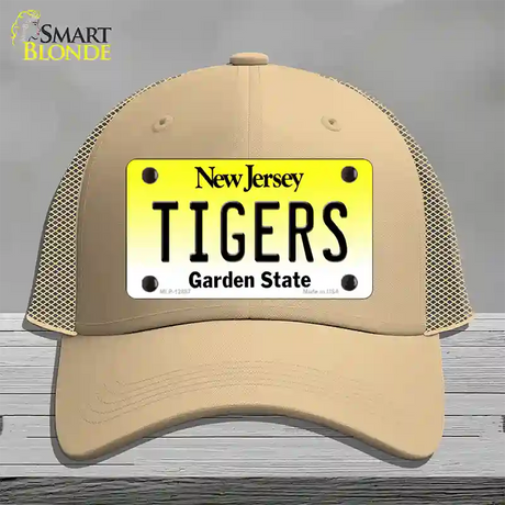 Tigers Novelty License Plate Hat Mesh / Khaki