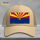 Arizona Small Star Novelty License Plate Hat Mesh / Khaki