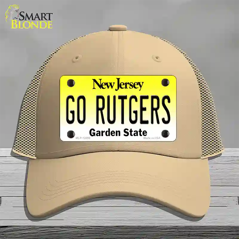 Go Rutgers Novelty License Plate Hat Mesh / Khaki