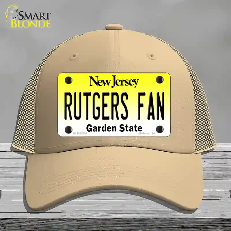 Rutgers Fan Novelty License Plate Hat Mesh / Khaki