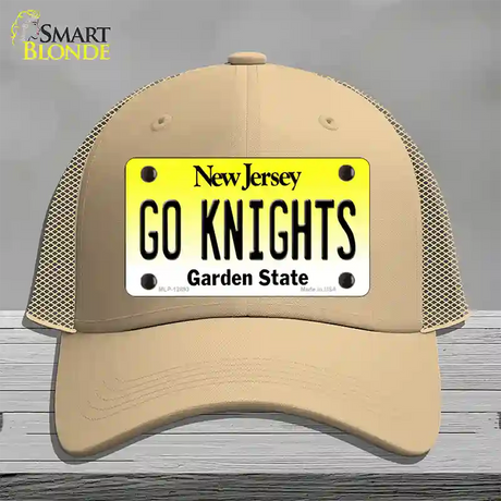 Go Knights New Jersey Novelty License Plate Hat Mesh / Khaki