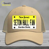 Seton Hall Fan Novelty License Plate Hat Mesh / Khaki