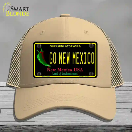 Go New Mexico Novelty License Plate Hat Mesh / Khaki