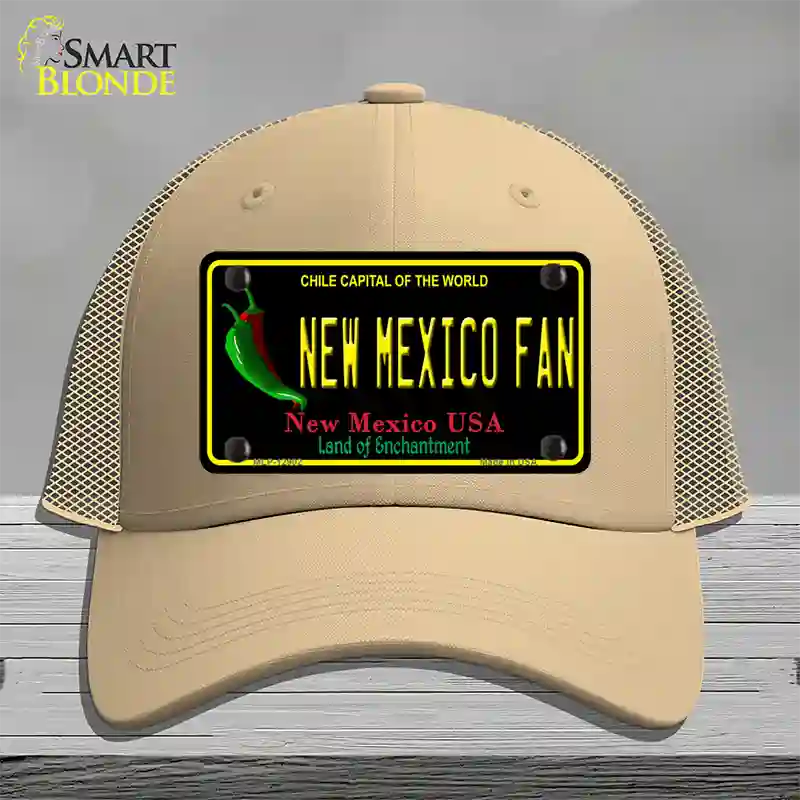 New Mexico Fan Novelty License Plate Hat Mesh / Khaki