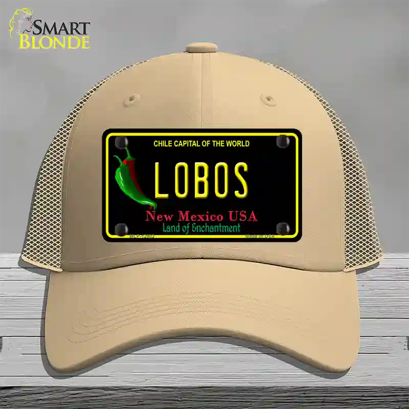 Lobos Novelty License Plate Hat Mesh / Khaki