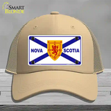 Nova Scotia Flag Novelty License Plate Hat Mesh / Khaki