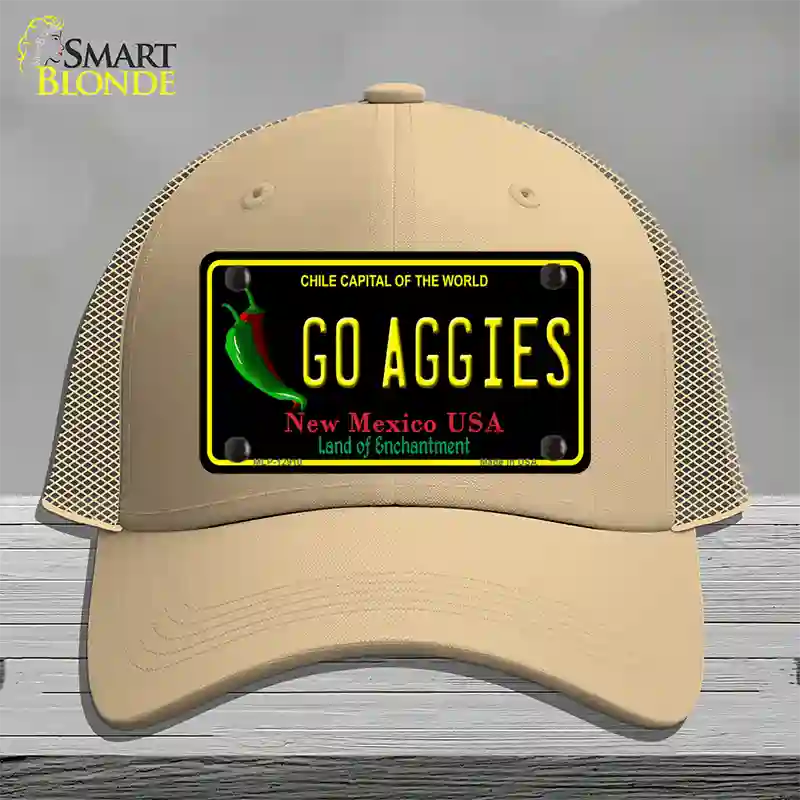 Go Aggies Novelty License Plate Hat Mesh / Khaki