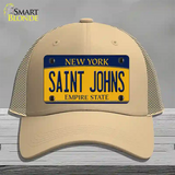 Saint Johns Novelty License Plate Hat Mesh / Khaki