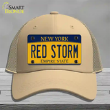 Red Storm Novelty License Plate Hat Mesh / Khaki