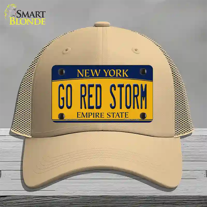 Go Red Storm Novelty License Plate Hat Mesh / Khaki