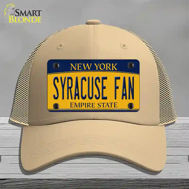 Syracuse Fan Novelty License Plate Hat Mesh / Khaki