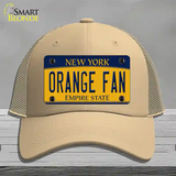 Orange Fan Novelty License Plate Hat Mesh / Khaki