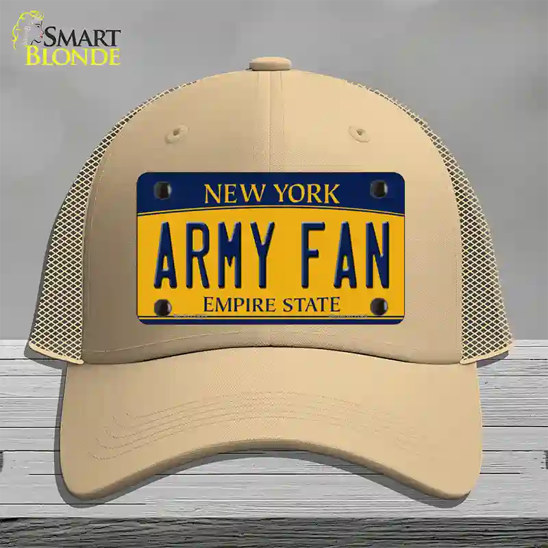 Army Fan Novelty License Plate Hat Mesh / Khaki