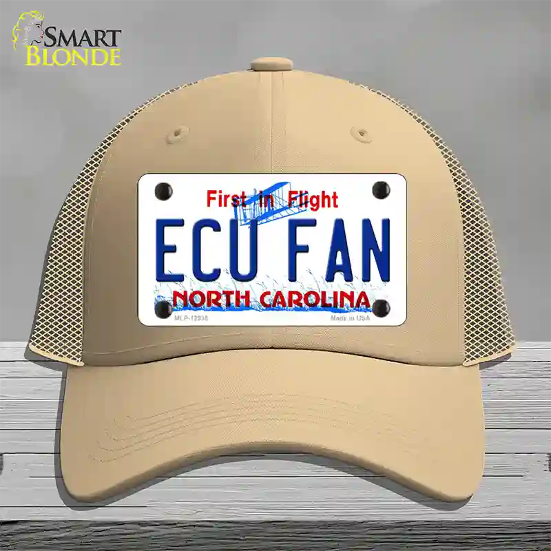 East Carolina Univ Fan Novelty License Plate Hat Mesh / Khaki