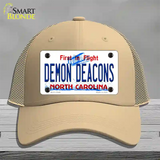 Demon Deacons Novelty License Plate Hat Mesh / Khaki