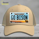 Go Bison Novelty License Plate Hat Mesh / Khaki