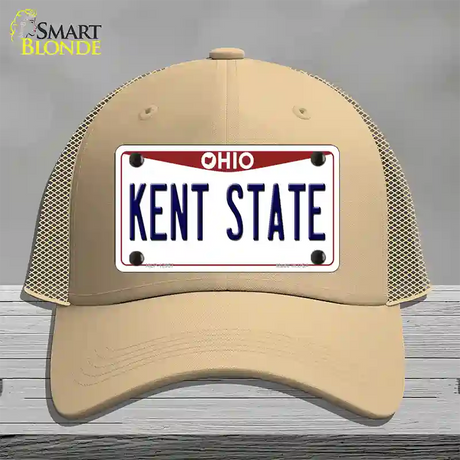 Kent State Novelty License Plate Hat Mesh / Khaki