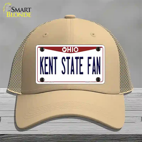 Kent State Fan Novelty License Plate Hat Mesh / Khaki