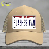 Flashes Fan Novelty License Plate Hat Mesh / Khaki