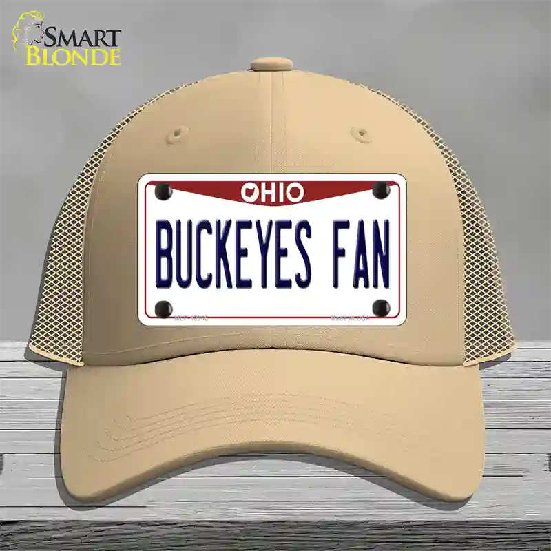 Buckeyes Fan Novelty License Plate Hat Mesh / Khaki