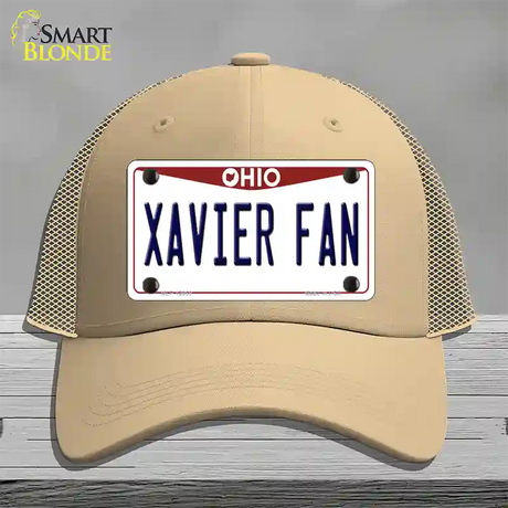 Xavier Fan Novelty License Plate Hat Mesh / Khaki