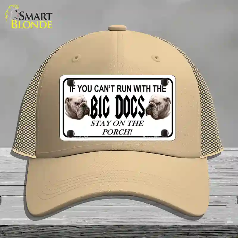 Run With The Big Dogs Novelty License Plate Hat Mesh / Khaki