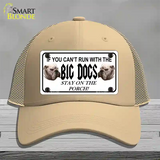 Run With The Big Dogs Novelty License Plate Hat Mesh / Khaki