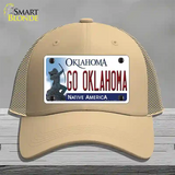 Go Oklahoma Novelty License Plate Hat Mesh / Khaki