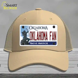 Oklahoma Fan Novelty License Plate Hat Mesh / Khaki