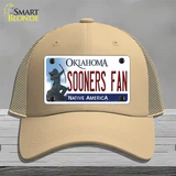 Sooners Fan Novelty License Plate Hat Mesh / Khaki