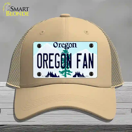 Oregon Fan Novelty License Plate Hat Mesh / Khaki