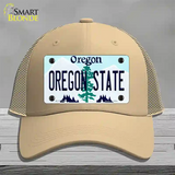 Oregon State Novelty License Plate Hat Mesh / Khaki