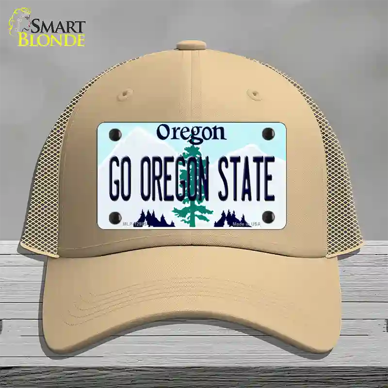 Go Oregon State Novelty License Plate Hat Mesh / Khaki